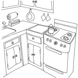Dibujo para colorear: Cocina (Edificios y Arquitectura) #63518 - Dibujos para colorear