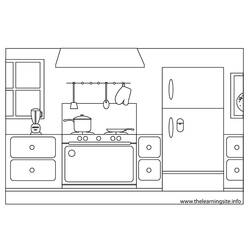 Dibujo para colorear: Cocina (Edificios y Arquitectura) #63520 - Dibujos para colorear