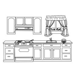 Dibujo para colorear: Cocina (Edificios y Arquitectura) #63634 - Dibujos para colorear