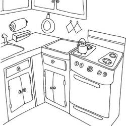 Dibujo para colorear: Cocina (Edificios y Arquitectura) #63635 - Dibujos para colorear
