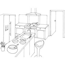 Dibujo para colorear: Cocina (Edificios y Arquitectura) #63639 - Dibujos para colorear