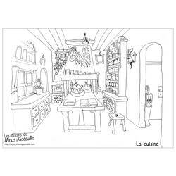 Dibujo para colorear: Cocina (Edificios y Arquitectura) #63695 - Dibujos para colorear