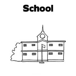 Dibujo para colorear: Escuela (Edificios y Arquitectura) #63989 - Dibujos para Colorear e Imprimir Gratis