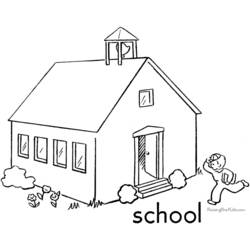 Dibujo para colorear: Escuela (Edificios y Arquitectura) #63998 - Dibujos para colorear