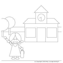 Dibujo para colorear: Escuela (Edificios y Arquitectura) #64072 - Dibujos para colorear
