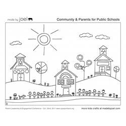 Dibujo para colorear: Escuela (Edificios y Arquitectura) #64108 - Dibujos para colorear