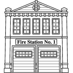 Dibujo para colorear: Estación de Bomberos (Edificios y Arquitectura) #215168 - Dibujos para Colorear e Imprimir Gratis