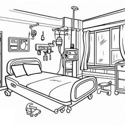 Dibujo Hospital (Edificios y Arquitectura) #190195 para imprimir y colorear