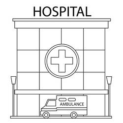 Dibujo Hospital (Edificios y Arquitectura) #190209 para imprimir y colorear