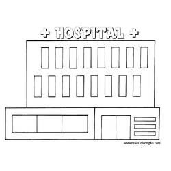 Dibujo para colorear: Hospital (Edificios y Arquitectura) #61976 - Dibujos para colorear