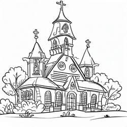 Dibujo Iglesia (Edificios y Arquitectura) #189020 para imprimir y colorear