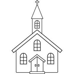 Dibujo para colorear: Iglesia (Edificios y Arquitectura) #64159 - Dibujos para colorear