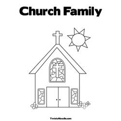 Dibujo para colorear: Iglesia (Edificios y Arquitectura) #64160 - Dibujos para colorear