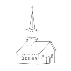 Dibujo para colorear: Iglesia (Edificios y Arquitectura) #64163 - Dibujos para colorear