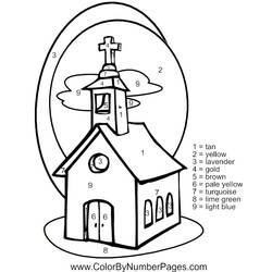 Dibujo para colorear: Iglesia (Edificios y Arquitectura) #64166 - Dibujos para colorear
