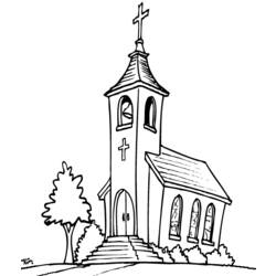 Dibujo para colorear: Iglesia (Edificios y Arquitectura) #64171 - Dibujos para colorear