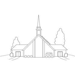 Dibujo para colorear: Iglesia (Edificios y Arquitectura) #64186 - Dibujos para colorear