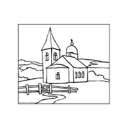 Dibujo para colorear: Iglesia (Edificios y Arquitectura) #64190 - Dibujos para colorear