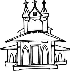 Dibujo para colorear: Iglesia (Edificios y Arquitectura) #64232 - Dibujos para colorear