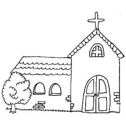 Dibujo para colorear: Iglesia (Edificios y Arquitectura) #64234 - Dibujos para colorear