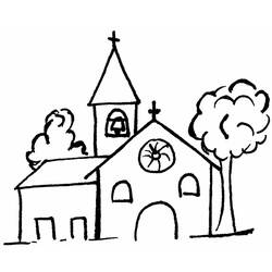 Dibujo para colorear: Iglesia (Edificios y Arquitectura) #64274 - Dibujos para colorear