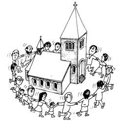 Dibujo para colorear: Iglesia (Edificios y Arquitectura) #64284 - Dibujos para colorear