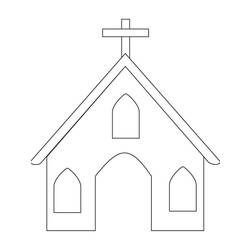 Dibujo para colorear: Iglesia (Edificios y Arquitectura) #64303 - Dibujos para colorear