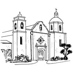 Dibujo para colorear: Iglesia (Edificios y Arquitectura) #64309 - Dibujos para colorear