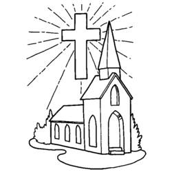 Dibujo para colorear: Iglesia (Edificios y Arquitectura) #64313 - Dibujos para colorear