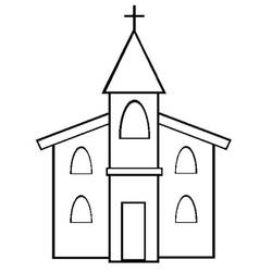 Dibujo para colorear: Iglesia (Edificios y Arquitectura) #64314 - Dibujos para colorear
