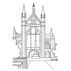 Dibujo para colorear: Iglesia (Edificios y Arquitectura) #64348 - Dibujos para colorear