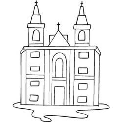 Dibujo para colorear: Iglesia (Edificios y Arquitectura) #64351 - Dibujos para colorear