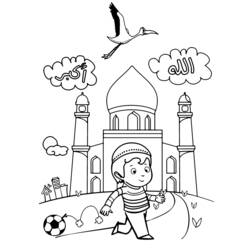 Dibujo para colorear: Mezquita (Edificios y Arquitectura) #64511 - Dibujos para colorear