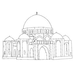 Dibujo para colorear: Mezquita (Edificios y Arquitectura) #64514 - Dibujos para colorear