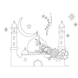 Dibujo para colorear: Mezquita (Edificios y Arquitectura) #64515 - Dibujos para colorear