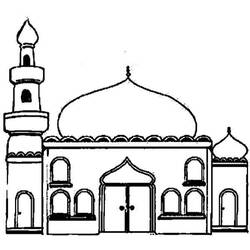 Dibujo para colorear: Mezquita (Edificios y Arquitectura) #64516 - Dibujos para colorear