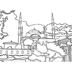 Dibujo para colorear: Mezquita (Edificios y Arquitectura) #64520 - Dibujos para colorear
