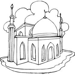 Dibujo para colorear: Mezquita (Edificios y Arquitectura) #64526 - Dibujos para colorear