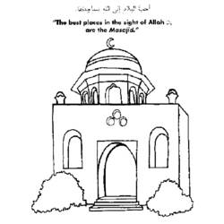 Dibujo para colorear: Mezquita (Edificios y Arquitectura) #64527 - Dibujos para colorear