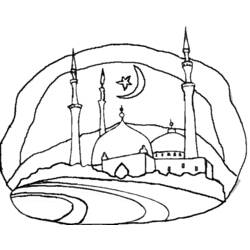 Dibujo para colorear: Mezquita (Edificios y Arquitectura) #64528 - Dibujos para colorear