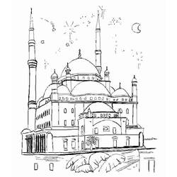 Dibujo para colorear: Mezquita (Edificios y Arquitectura) #64531 - Dibujos para colorear