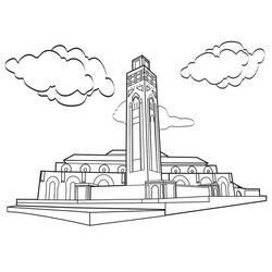 Dibujo para colorear: Mezquita (Edificios y Arquitectura) #64533 - Dibujos para colorear