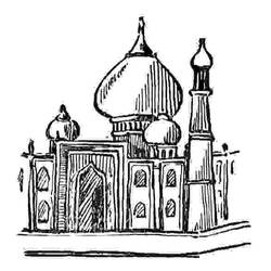 Dibujo para colorear: Mezquita (Edificios y Arquitectura) #64535 - Dibujos para colorear