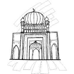 Dibujo para colorear: Mezquita (Edificios y Arquitectura) #64556 - Dibujos para colorear