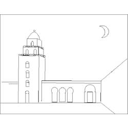 Dibujo para colorear: Mezquita (Edificios y Arquitectura) #64569 - Dibujos para colorear