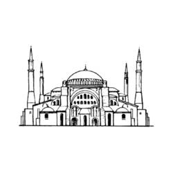Dibujo para colorear: Mezquita (Edificios y Arquitectura) #64582 - Dibujos para colorear