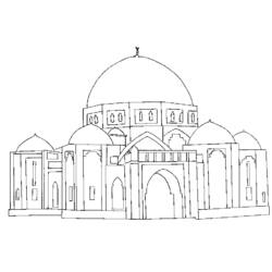 Dibujo para colorear: Mezquita (Edificios y Arquitectura) #64595 - Dibujos para colorear