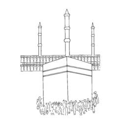 Dibujo para colorear: Mezquita (Edificios y Arquitectura) #64603 - Dibujos para colorear