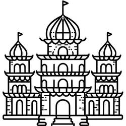 Dibujo para colorear: Palacio (Edificios y Arquitectura) #212212 - Dibujos para Colorear e Imprimir Gratis