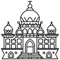 Dibujo para colorear: Palacio (Edificios y Arquitectura) #212214 - Dibujos para Colorear e Imprimir Gratis